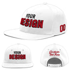 Custom White 3D Puff Embroidery Flat Embroidery Casual Sport Baseball Cap | BuyFootballJersey