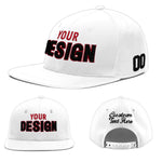 Custom White 3D Puff Embroidery Flat Embroidery Casual Sport Baseball Cap | BuyFootballJersey