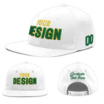 Custom White 3D Puff Embroidery Flat Embroidery Casual Sport Baseball Cap | BuyFootballJersey