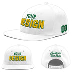 Custom White 3D Puff Embroidery Flat Embroidery Casual Sport Baseball Cap | BuyFootballJersey