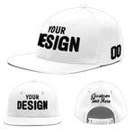 Custom White 3D Puff Embroidery Flat Embroidery Casual Sport Baseball Cap | BuyFootballJersey