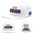 Custom White 3D Puff Embroidery Flat Embroidery Casual Sport Baseball Cap | BuyFootballJersey