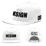 Custom White 3D Puff Embroidery Flat Embroidery Casual Sport Baseball Cap | BuyFootballJersey
