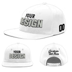 Custom White 3D Puff Embroidery Flat Embroidery Casual Sport Baseball Cap | BuyFootballJersey