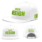 Custom White 3D Puff Embroidery Flat Embroidery Casual Sport Baseball Cap | BuyFootballJersey