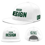 Custom White 3D Puff Embroidery Flat Embroidery Casual Sport Baseball Cap | BuyFootballJersey