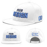 Custom White 3D Puff Embroidery Flat Embroidery Casual Sport Baseball Cap | BuyFootballJersey