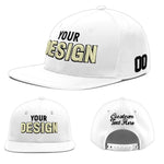 Custom White 3D Puff Embroidery Flat Embroidery Casual Sport Baseball Cap | BuyFootballJersey