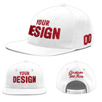 Custom White 3D Puff Embroidery Flat Embroidery Casual Sport Baseball Cap | BuyFootballJersey