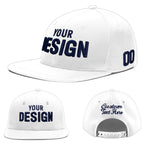Custom White 3D Puff Embroidery Flat Embroidery Casual Sport Baseball Cap | BuyFootballJersey