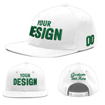 Custom White 3D Puff Embroidery Flat Embroidery Casual Sport Baseball Cap | BuyFootballJersey
