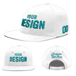 Custom White 3D Puff Embroidery Flat Embroidery Casual Sport Baseball Cap | BuyFootballJersey