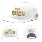 Custom White 3D Puff Embroidery Flat Embroidery Casual Sport Baseball Cap | BuyFootballJersey