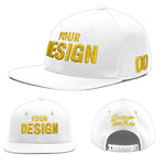 Custom White 3D Puff Embroidery Flat Embroidery Casual Sport Baseball Cap | BuyFootballJersey