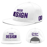 Custom White 3D Puff Embroidery Flat Embroidery Casual Sport Baseball Cap | BuyFootballJersey