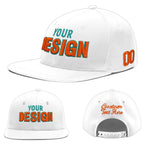 Custom White 3D Puff Embroidery Flat Embroidery Casual Sport Baseball Cap | BuyFootballJersey