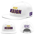 Custom White 3D Puff Embroidery Flat Embroidery Casual Sport Baseball Cap | BuyFootballJersey