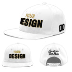 Custom White 3D Puff Embroidery Flat Embroidery Casual Sport Baseball Cap | BuyFootballJersey
