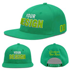 Custom Aqua 3D Puff Embroidery Flat Embroidery Casual Sport Baseball Cap | BuyFootballJersey