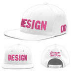 Custom White 3D Puff Embroidery Flat Embroidery Casual Sport Baseball Cap | BuyFootballJersey