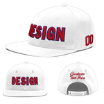 Custom White 3D Puff Embroidery Flat Embroidery Casual Sport Baseball Cap | BuyFootballJersey