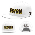 Custom White 3D Puff Embroidery Flat Embroidery Casual Sport Baseball Cap | BuyFootballJersey