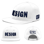 Custom White 3D Puff Embroidery Flat Embroidery Casual Sport Baseball Cap | BuyFootballJersey