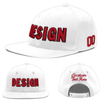 Custom White 3D Puff Embroidery Flat Embroidery Casual Sport Baseball Cap | BuyFootballJersey