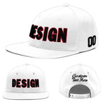 Custom White 3D Puff Embroidery Flat Embroidery Casual Sport Baseball Cap | BuyFootballJersey