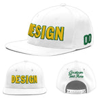 Custom White 3D Puff Embroidery Flat Embroidery Casual Sport Baseball Cap | BuyFootballJersey