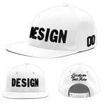 Custom White 3D Puff Embroidery Flat Embroidery Casual Sport Baseball Cap | BuyFootballJersey