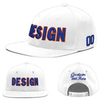 Custom White 3D Puff Embroidery Flat Embroidery Casual Sport Baseball Cap | BuyFootballJersey