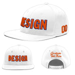 Custom White 3D Puff Embroidery Flat Embroidery Casual Sport Baseball Cap | BuyFootballJersey