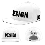 Custom White 3D Puff Embroidery Flat Embroidery Casual Sport Baseball Cap | BuyFootballJersey