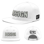 Custom White 3D Puff Embroidery Flat Embroidery Casual Sport Baseball Cap | BuyFootballJersey