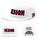 Custom White 3D Puff Embroidery Flat Embroidery Casual Sport Baseball Cap | BuyFootballJersey