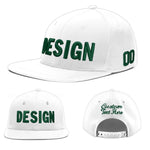 Custom White 3D Puff Embroidery Flat Embroidery Casual Sport Baseball Cap | BuyFootballJersey