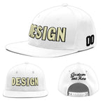 Custom White 3D Puff Embroidery Flat Embroidery Casual Sport Baseball Cap | BuyFootballJersey