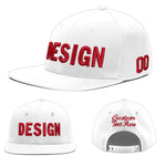 Custom White 3D Puff Embroidery Flat Embroidery Casual Sport Baseball Cap | BuyFootballJersey