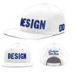 Custom White 3D Puff Embroidery Flat Embroidery Casual Sport Baseball Cap | BuyFootballJersey