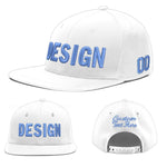 Custom White 3D Puff Embroidery Flat Embroidery Casual Sport Baseball Cap | BuyFootballJersey