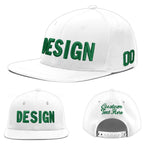 Custom White 3D Puff Embroidery Flat Embroidery Casual Sport Baseball Cap | BuyFootballJersey