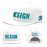Custom White 3D Puff Embroidery Flat Embroidery Casual Sport Baseball Cap | BuyFootballJersey