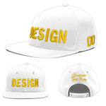 Custom White 3D Puff Embroidery Flat Embroidery Casual Sport Baseball Cap | BuyFootballJersey