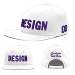 Custom White 3D Puff Embroidery Flat Embroidery Casual Sport Baseball Cap | BuyFootballJersey