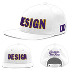 Custom White 3D Puff Embroidery Flat Embroidery Casual Sport Baseball Cap | BuyFootballJersey