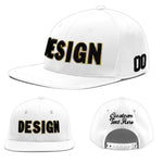 Custom White 3D Puff Embroidery Flat Embroidery Casual Sport Baseball Cap | BuyFootballJersey
