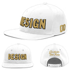 Custom White 3D Puff Embroidery Flat Embroidery Casual Sport Baseball Cap | BuyFootballJersey
