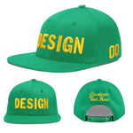 Custom Aqua 3D Puff Embroidery Flat Embroidery Casual Sport Baseball Cap | BuyFootballJersey