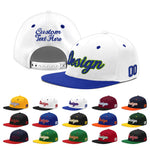 Custom White Royal Blue 3D Puff Embroidery Flat Embroidery Casual Sport Baseball Cap | BuyFootballJersey